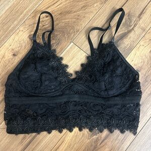 Lace Black Crop Tank